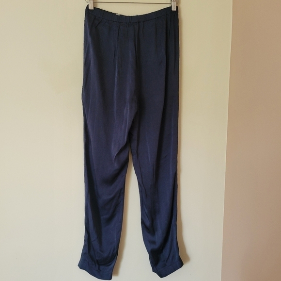 Vince Satin Navy Blue Lounge Pants Jogger Size Small - Picture 2 of 9